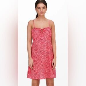 Floral Red and White Summer Dress